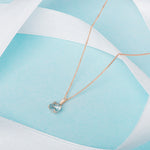 9ct Gold March Birthstone Necklace for Women Girls.  Aquamarine. Gift For Women