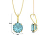 9ct Gold March Birthstone Necklace for Women Girls.  Aquamarine. Gift For Women