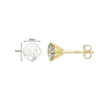 9ct Gold Round Stud Earrings - Hypoallergenic 9ct Gold Jewellery for Ladies 6mm *5mm