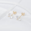 9ct Gold Round Cubic Zirconia Stud Earrings - Hypoallergenic 9ct Gold for Ladies - 6mm * 6mm