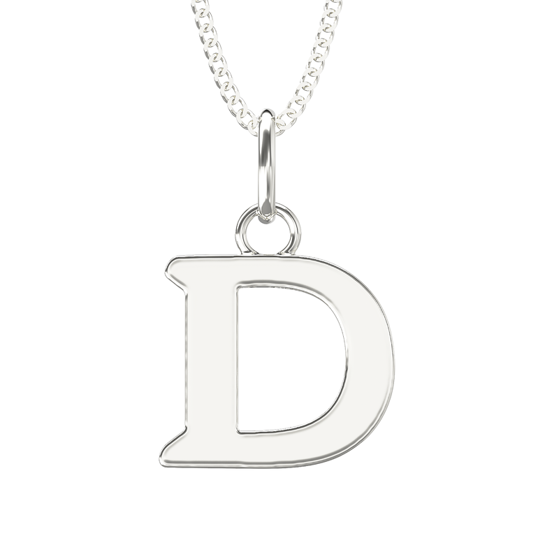 925 Sterling Silver D Initial Letter Necklace Pendant Gift Boxed Present