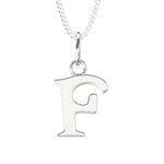 925 Sterling Silver F Initial Letter Necklace Pendant Gift Boxed Present