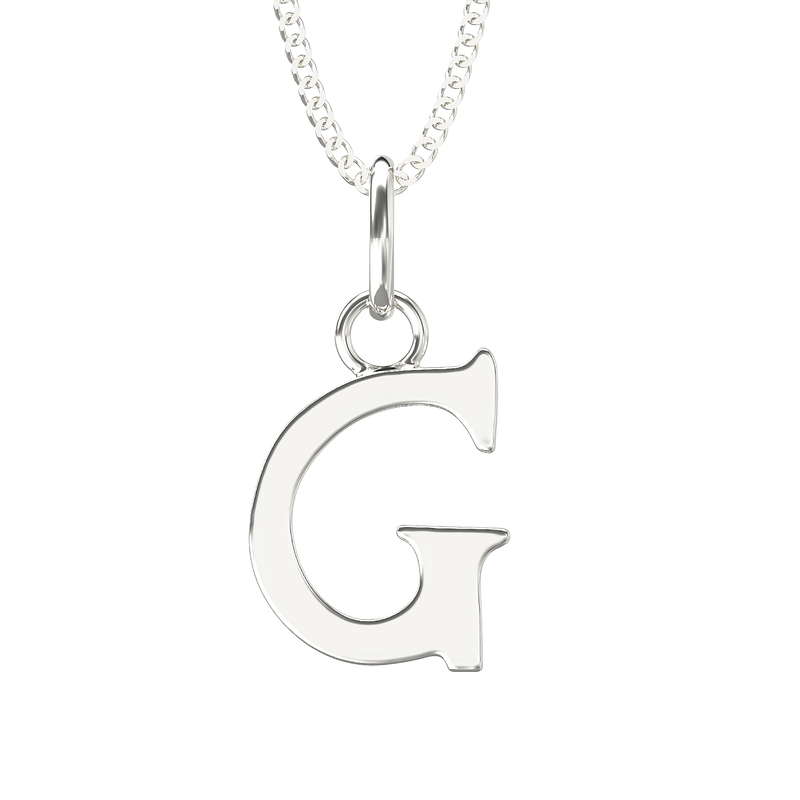 925 Sterling Silver G Initial Letter Necklace Pendant Gift Boxed Present