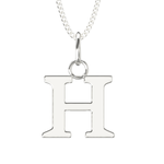 925 Sterling Silver H Initial Letter Necklace Pendant Gift Boxed Present