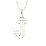 925 Sterling Silver J Initial Letter Necklace Pendant Gift Boxed Present