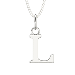 925 Sterling Silver L Initial Letter Necklace Pendant Gift Boxed Present