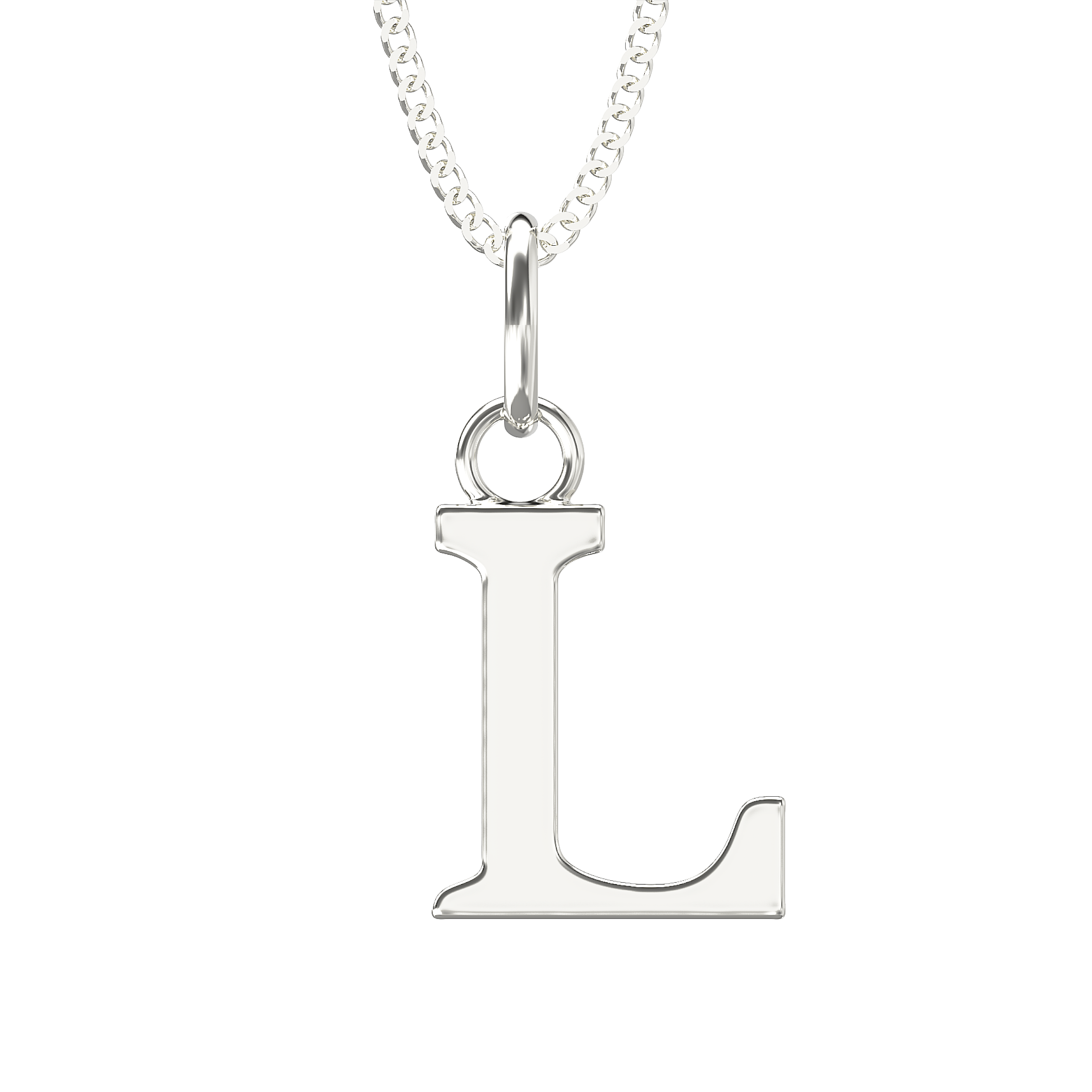 Initial l necklace silver deals