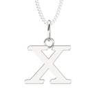 925 Sterling Silver X Initial Letter Necklace Pendant Gift Boxed Present