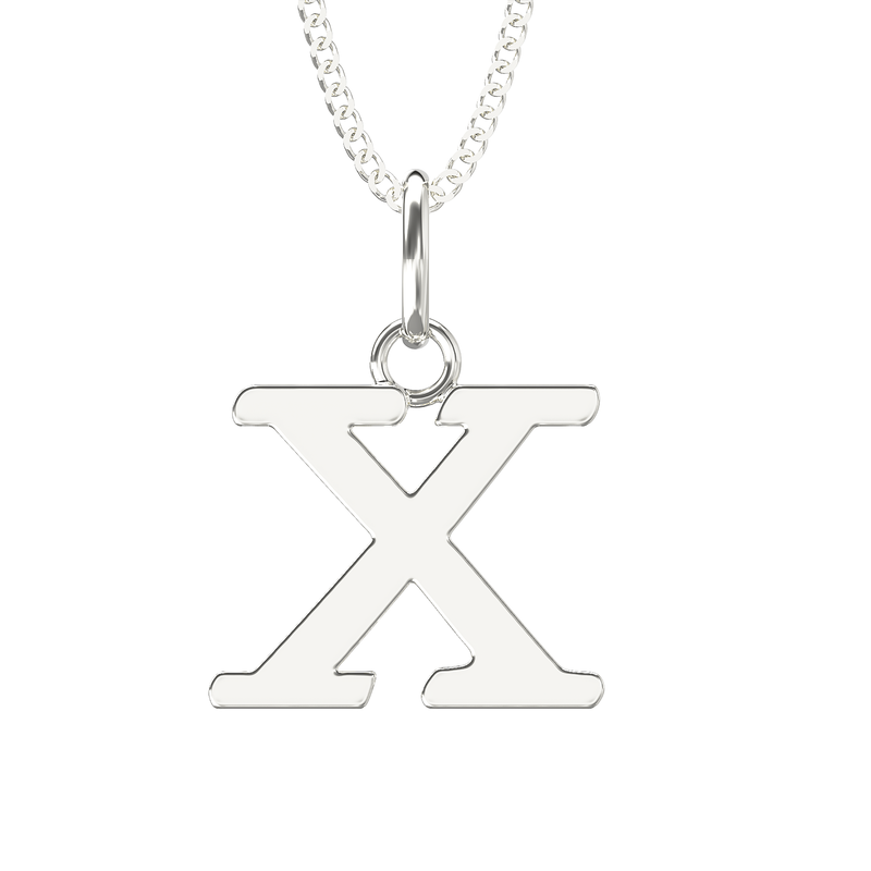 925 Sterling Silver X Initial Letter Necklace Pendant Gift Boxed Present