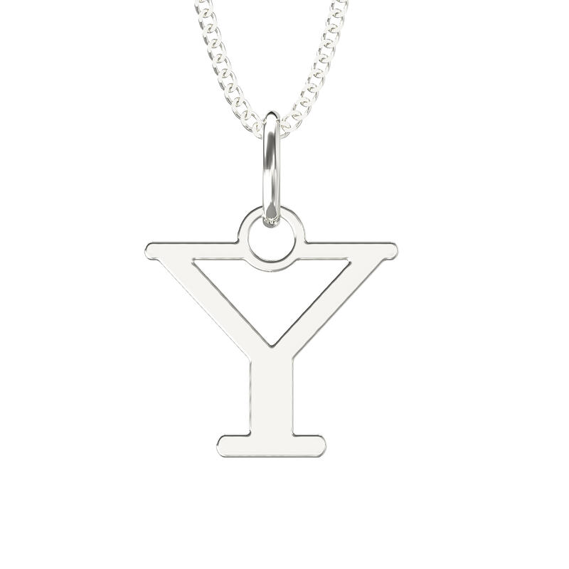 925 Sterling Silver Y Initial Letter Necklace Pendant Gift Boxed Present