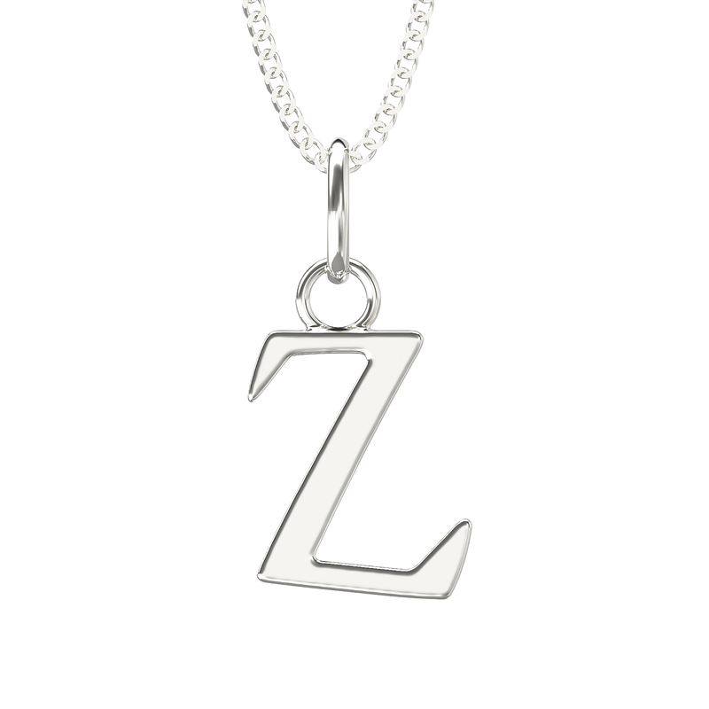 925 Sterling Silver Z Initial Letter Necklace Pendant Gift Boxed Present