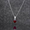 925 Sterling Silver January Birthstone Necklace for Women Girls.  Garnet. Gift Boxed Present