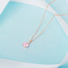 9ct Gold October Birthstone Necklace for Women Girls. Pink Opal. Ladies Jewellery