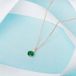 9ct Gold May Birthstone Necklace for Women Girls. Emerald. Jewellery by Aeon