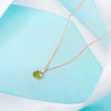 9ct Gold August Birthstone Necklace for Women. Olive Green Peridot. Jewellery by Aeon