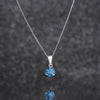 925 Sterling Silver March Birthstone Necklace for Women Girls.  Aquamarine.  Gift Boxed Present