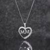 Sterling Silver Mum Heart Necklace - Hypoallergenic Sterling Silver Pendant  - 24mm * 21mm