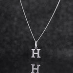 925 Sterling Silver H Initial Letter Necklace Pendant Gift Boxed Present