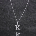 925 Sterling Silver K Initial Letter Necklace Pendant Gift Boxed Present