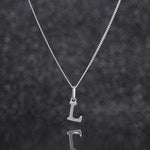 925 Sterling Silver L Initial Letter Necklace Pendant Gift Boxed Present