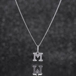 925 Sterling Silver M Initial Letter Necklace Pendant Gift Boxed Present