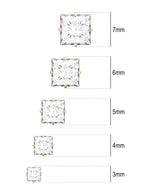 9ct Gold Square Cubic Zirconia Stud Earrings - Hypoallergenic 9ct Gold for Ladies 8mm * 7mm