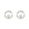 Sterling Silver  Claddagh Round Drop - Hypoallergenic Jewellery for Women - 8mm * 9mm