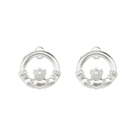 Sterling Silver  Claddagh Round Drop - Hypoallergenic Jewellery for Women - 8mm * 9mm