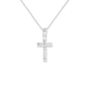 Sterling Silver Cubic Zirconia Cross Necklace - Hypoallergenic Sterling Silver Jewellery by Aeon  - 25mm * 11mm