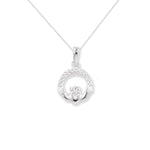 Sterling Silver Claddagh Necklace -  Hypoallergenic Jewellery for Ladies - 22mm * 14mm