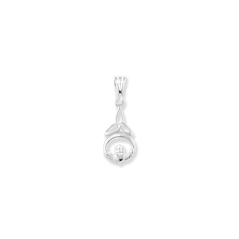 Sterling Silver Claddagh Trinity Knot Necklace -  Hypoallergenic Jewellery for Ladies - 25mm * 10mm