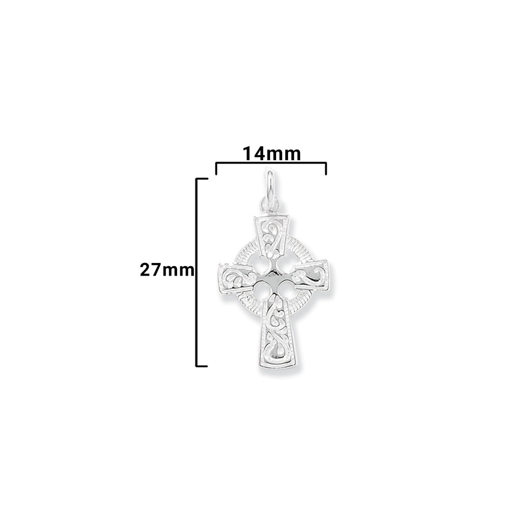 Sterling Silver Celtic Cross Necklace - Hypoallergenic Ladies Jewellery - 27mm * 14mm