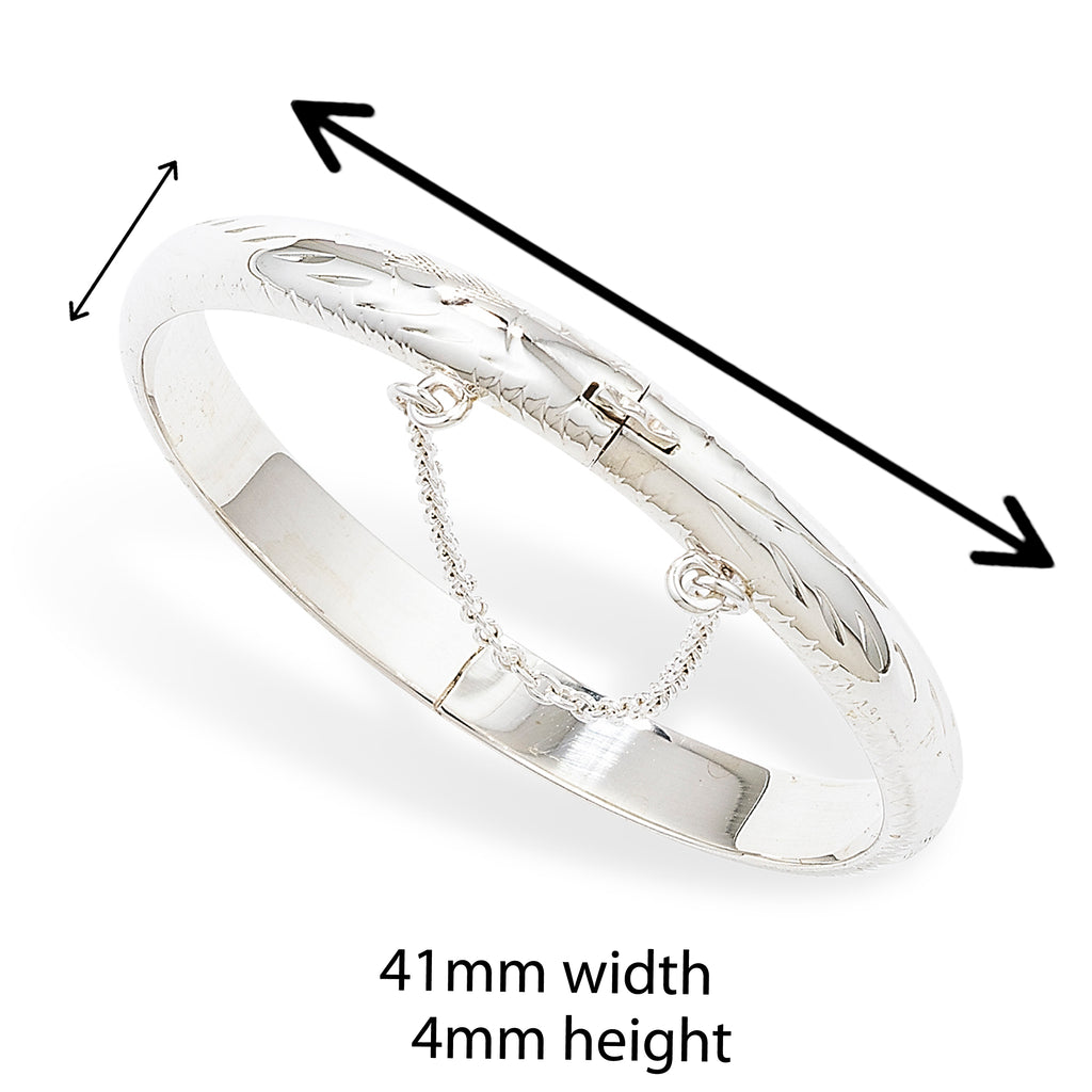 Sterling Silver Baby Bangle for Girls / Boys.  Kids Jewellery by Aeon