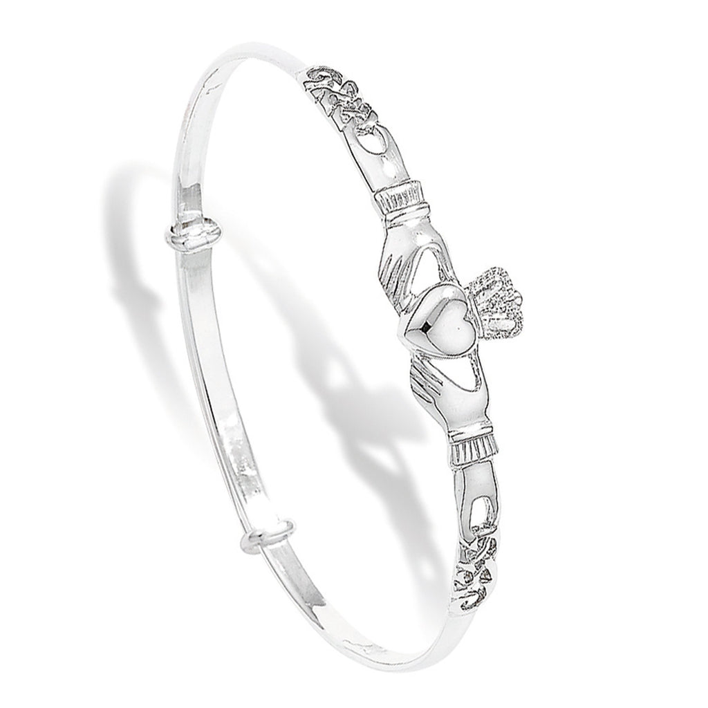 Sterling Silver Claddagh Bangle - Hypoallergenic Jewellery for Women - 67mm * 3mm