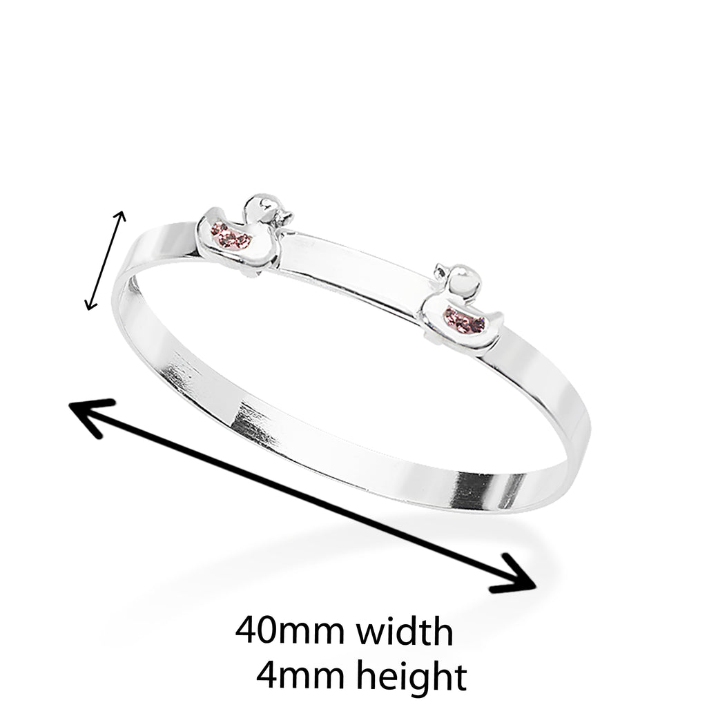 Sterling Silver Adjustable Baby Bangle with Ducklings.  Jewellery for Kids by Aeon