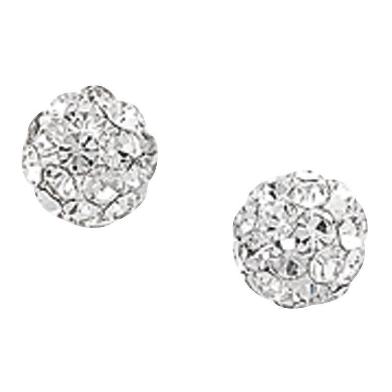 Aeon White Crystal Ball Drop Earrings - Hypoallergenic Sterling Silver for Ladies, Silver Earrings for Women, Comfort Elegant Style Durable Quality Simple Cubic Zirconia Drops - 5mm * 5mm