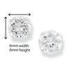 Sterling Silver Cubic Zirconia Round Earrings. Hypoallergenic Sterling Silver Earrings For Women