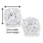 Sterling Silver Cubic Zirconia Classic Stud Earrings.  Hypoallergenic Sterling Stud Earrings For Women