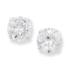 Sterling Silver Round Cubic Zirconia Stud Earrings.  Hypoallergenic Sterling Silver Earrings For Women