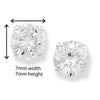 Sterling Silver Round Cubic Zirconia Stud Earrings.  Hypoallergenic Sterling Silver Earrings For Women