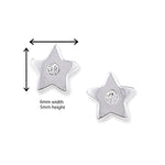 Sterling Silver Cubic Zirconia Star Earrings. Hypoallergenic Sterling Silver Earrings for women