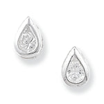 Sterling Silver Teardrop Earrings with Cubic Zirconia.  Hypoallergenic Sterling Silver Earrings For Women