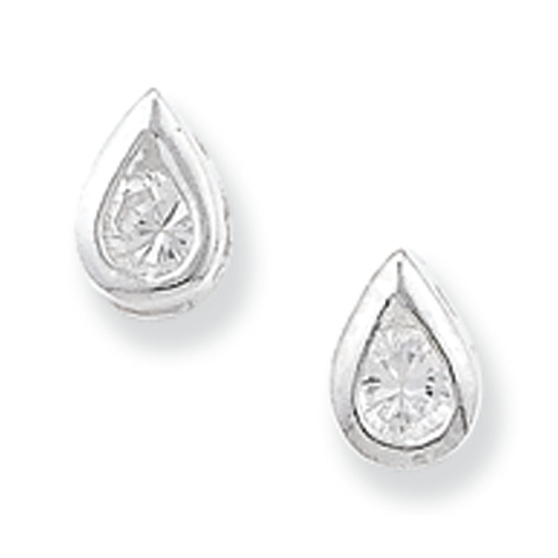 Sterling Silver Teardrop Earrings with Cubic Zirconia.  Hypoallergenic Sterling Silver Earrings For Women