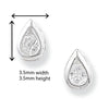 Sterling Silver Teardrop Earrings with Cubic Zirconia.  Hypoallergenic Sterling Silver Earrings For Women