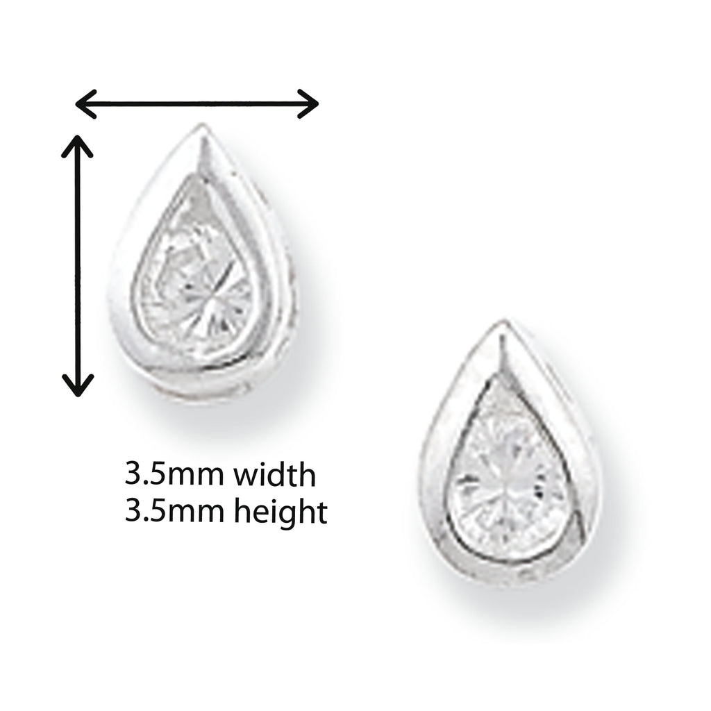 Sterling Silver Teardrop Earrings with Cubic Zirconia.  Hypoallergenic Sterling Silver Earrings For Women