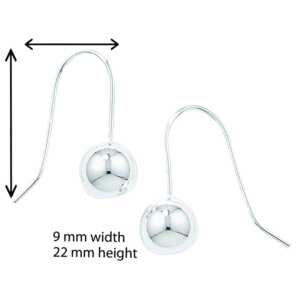 Sterling Silver Ball Drop Earrings - Hypoallergenic Silver Jewellery for women by Aeon