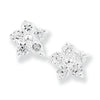 Sterling Silver Star Earrings Studs with Cubic Zirconia. Hypoallergenic Silver Stud Earrings for Women