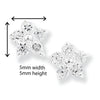 Sterling Silver Star Earrings Studs with Cubic Zirconia. Hypoallergenic Silver Stud Earrings for Women