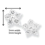 Sterling Silver Star Earrings Studs with Cubic Zirconia. Hypoallergenic Silver Stud Earrings for Women