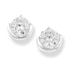 Sterling Silver Circle Earrings with Cubic Zirconia. Hypoallergenic Silver Earrings For Women